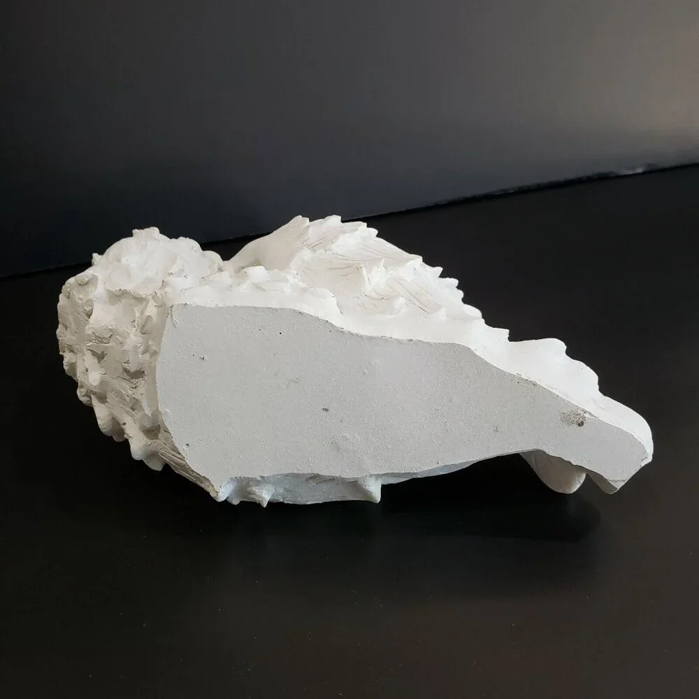 Set Of 2 White Sleeping Angel Cherub Figurines Wings Blue Flowers Friend Gift - Picture 5 of 9